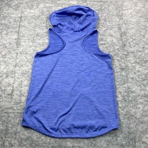 Adidas Girls Blue Sleeveless Razor Back Hooded Pullover Blouse Size‎ XL (16)